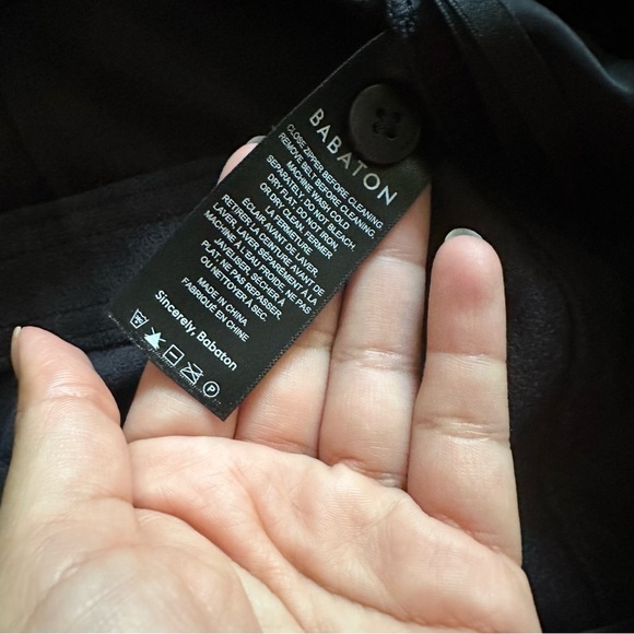 Aritzia Babaton Vegan Leather Fall Barrel Trouser Pant in Black Size 8 - Picture 5 of 12